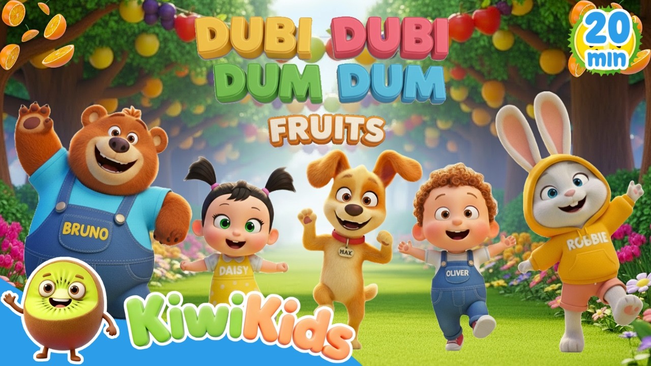 Dubi Dubi Dum Dum Fruits 🍊  & More Kids Rhymes | Dubi Dubi Dam Dam, Wheels on the Bus