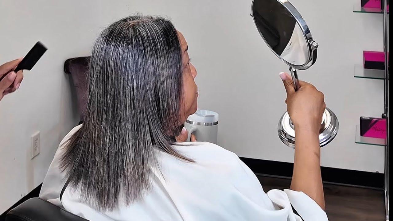 Silk Press | Shampoo for Gray Hair | Cut 👩🏽‍🦳
