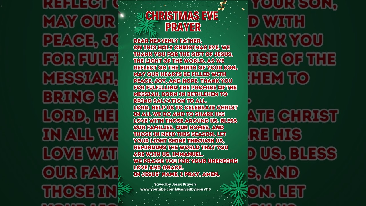 CHRISTMAS EVE PRAYER | CHRISTMAS PRAYER  #ChristmasPrayer #morningprayer #christmaseve #prayer