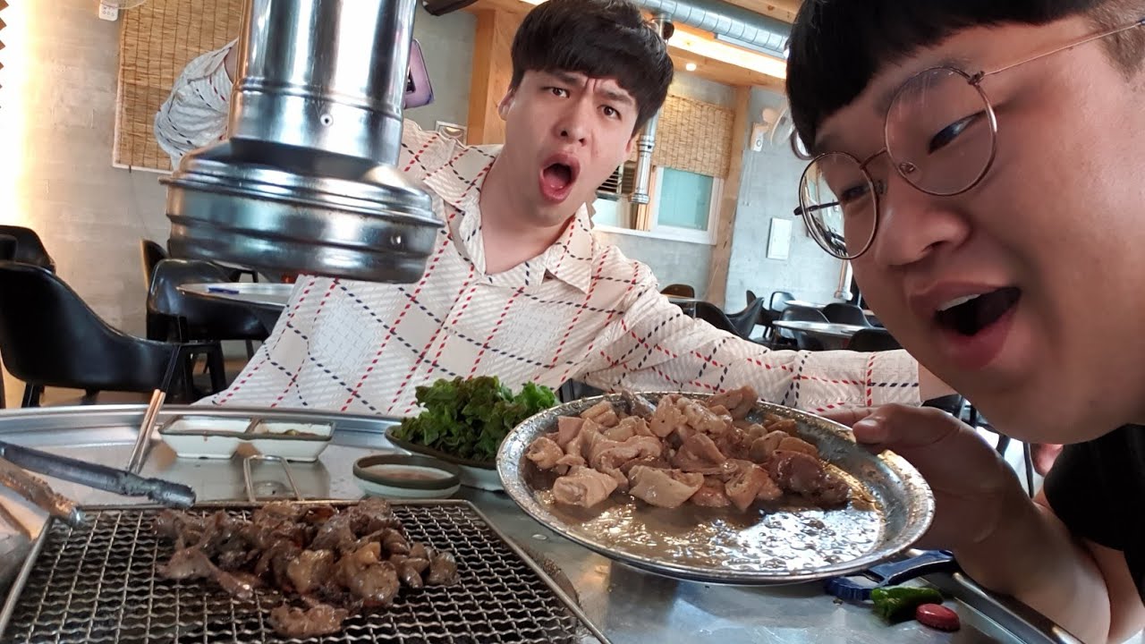 50년된 연탄곱창구이 먹방후 후식으로 돼지갈비+냉면 먹방.