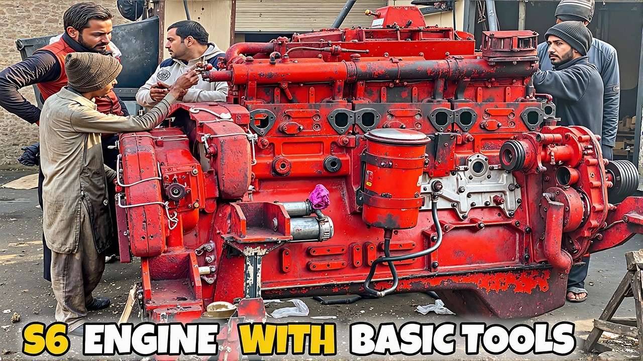 Straight 6 Cylinder Engine! Afghan Mechanic Insane Rebuild with Basic Tools Challenge!