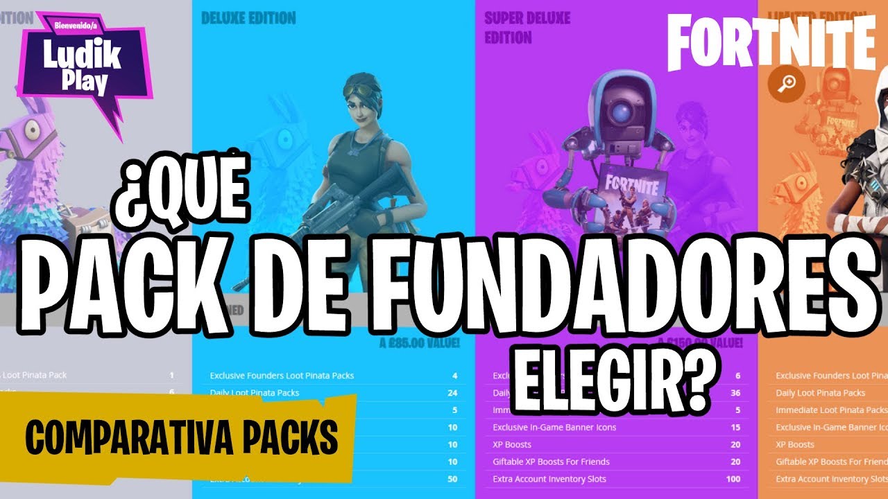 COMPARATIVA PACKS DE FUNDADOR:  SUPERLUJO, LIMITADO, DEFINITIVO | FORTNITE SALVAR EL MUNDO | GUÍA