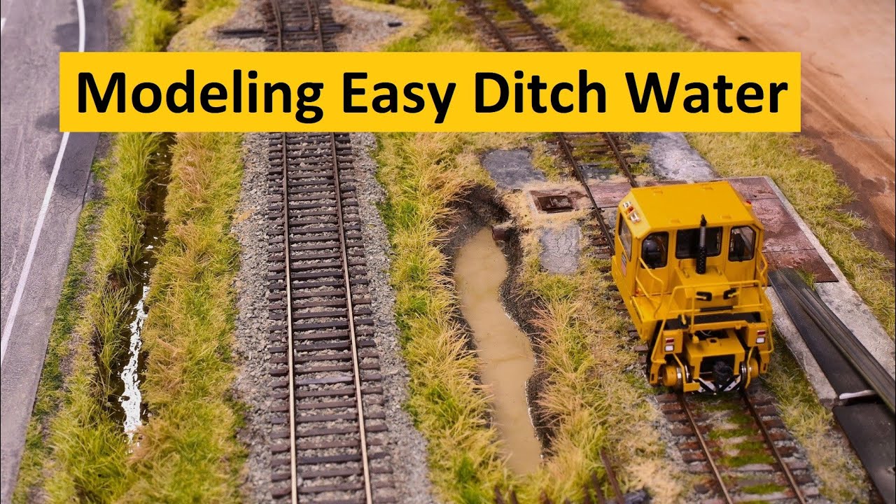 Achieving Simple Ditch Water Effects for the Model Railroad and Diorama | Boomer Diorama ~ # 324