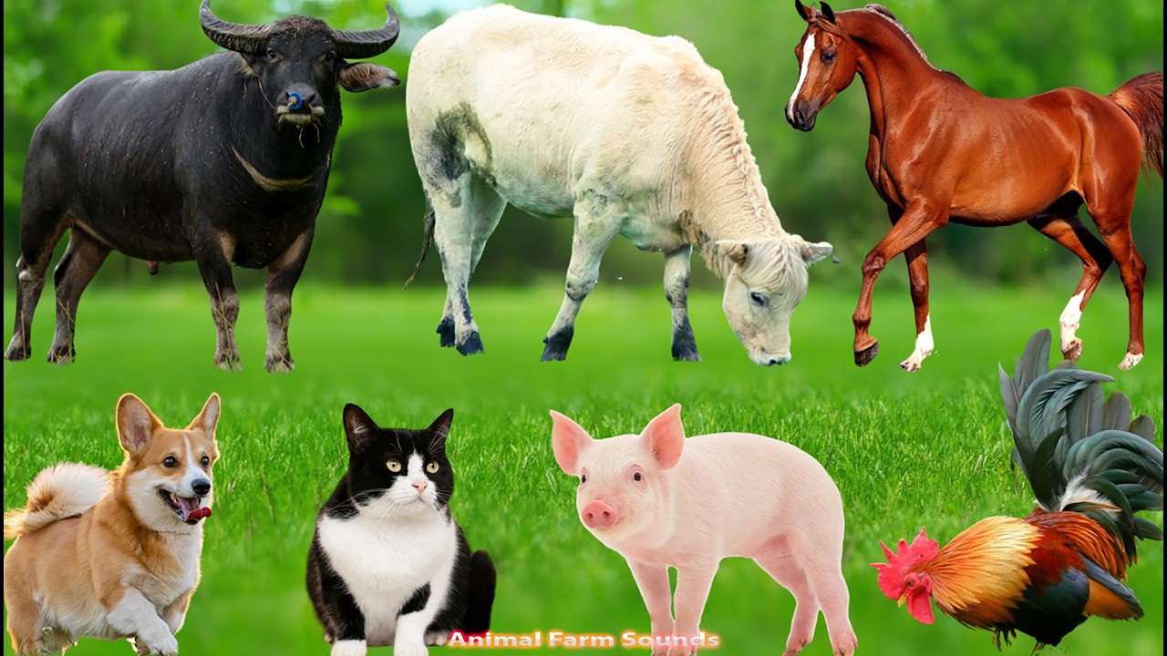 Farm Animal Habitats: Chickens, Goats, Sheep, Cows, Horses, Dogs, Ostriches, Giraffes – Animal Video