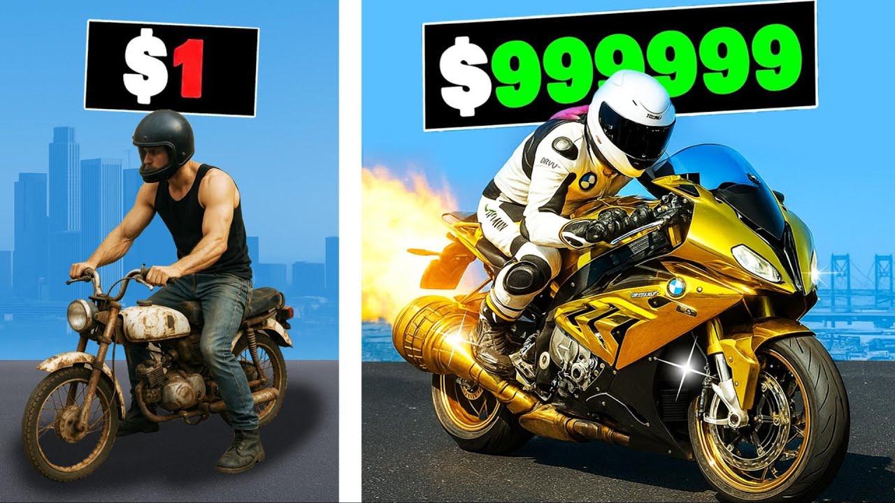 $1 to $1,000,000,000 BMW BIKE in GTA 5!