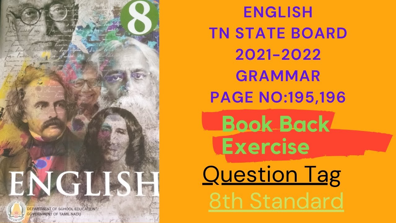 #questiontag Question tag book back Exercise Page No 195,196 8th Standard English TN State Board