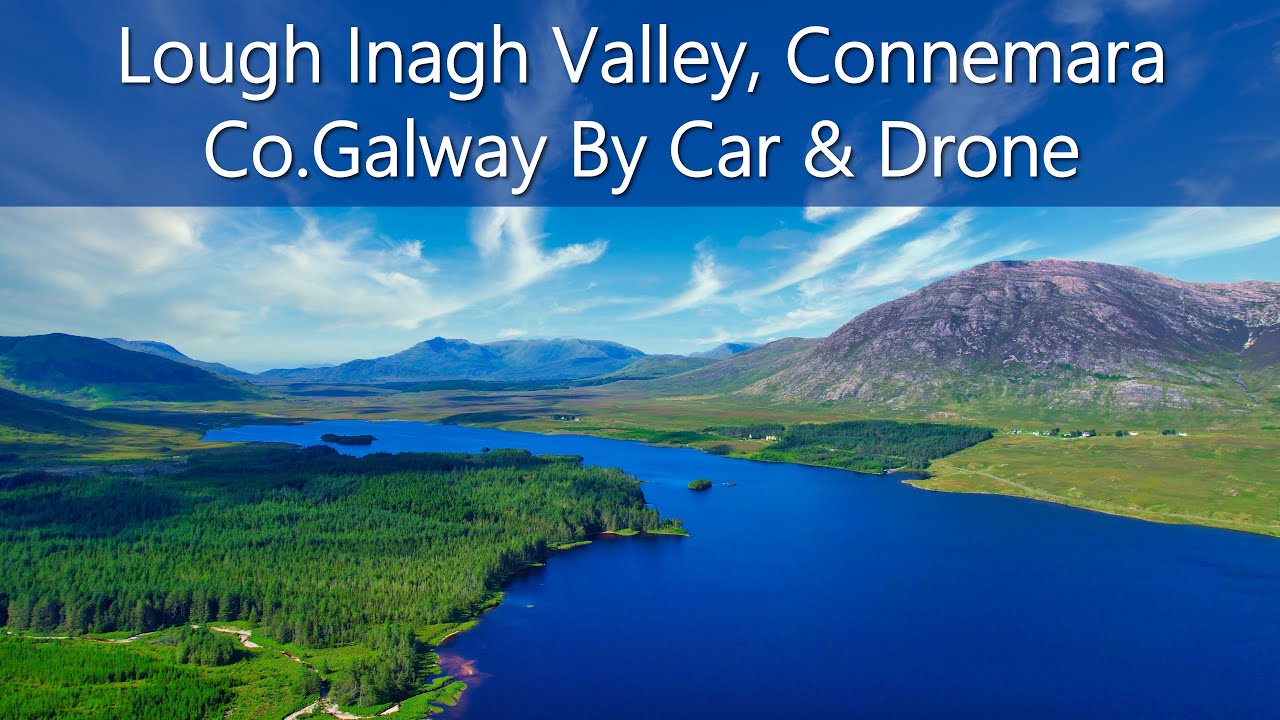 Lough Inagh Valley, Connemara, Co.Galway, Ireland by car and drone