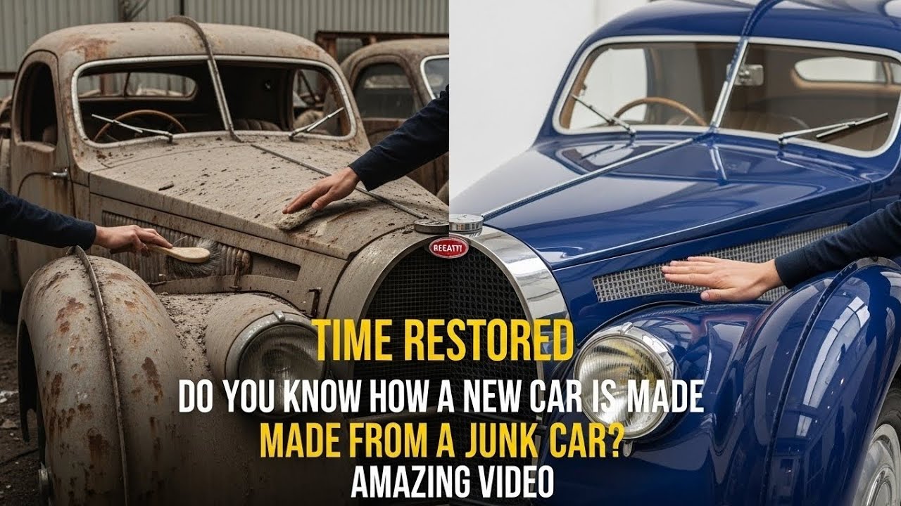 From Rust to Perfection: 1937 Bugatti Type 57 | 😯🤫 | ASMR (full process)