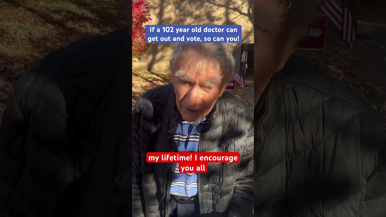 If this WWII vet can get out and vote at 102, so can you! #election #vote #shorts #grandpa #veteran