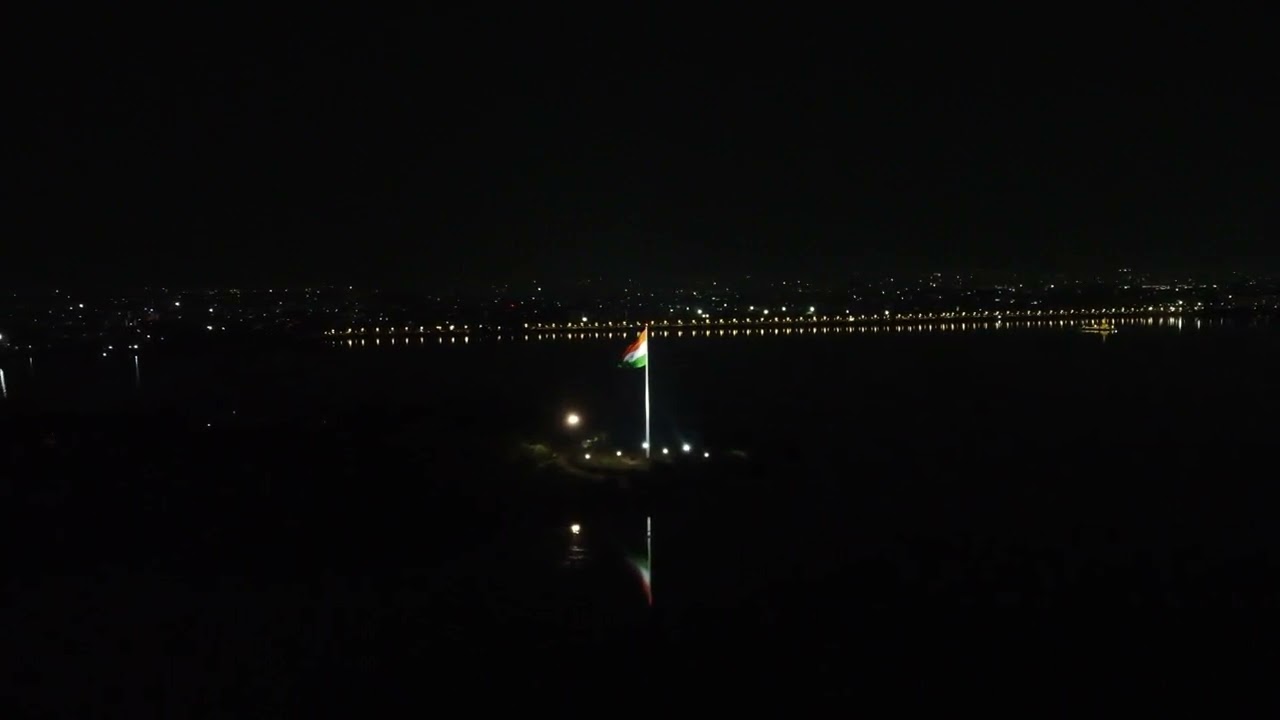 DJI mini 2 | Hyderabad | Necklace road | Night city | India flag | 4k drone footage