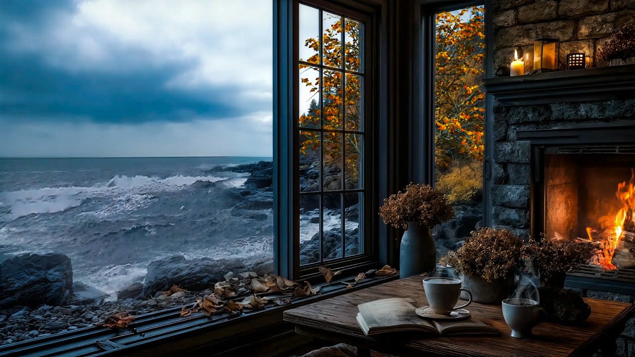 Autumn Seaside Cottage  | Crashing Waves, Cozy Fireplace & Coastal Escape for Peaceful Evenings
