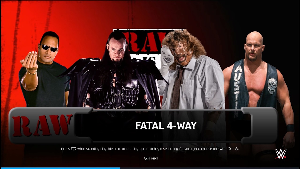 wwe2k25 언더테이커 vs 더 락 vs 맨카인드 vs 스톤콜드 스티븐 오스틴