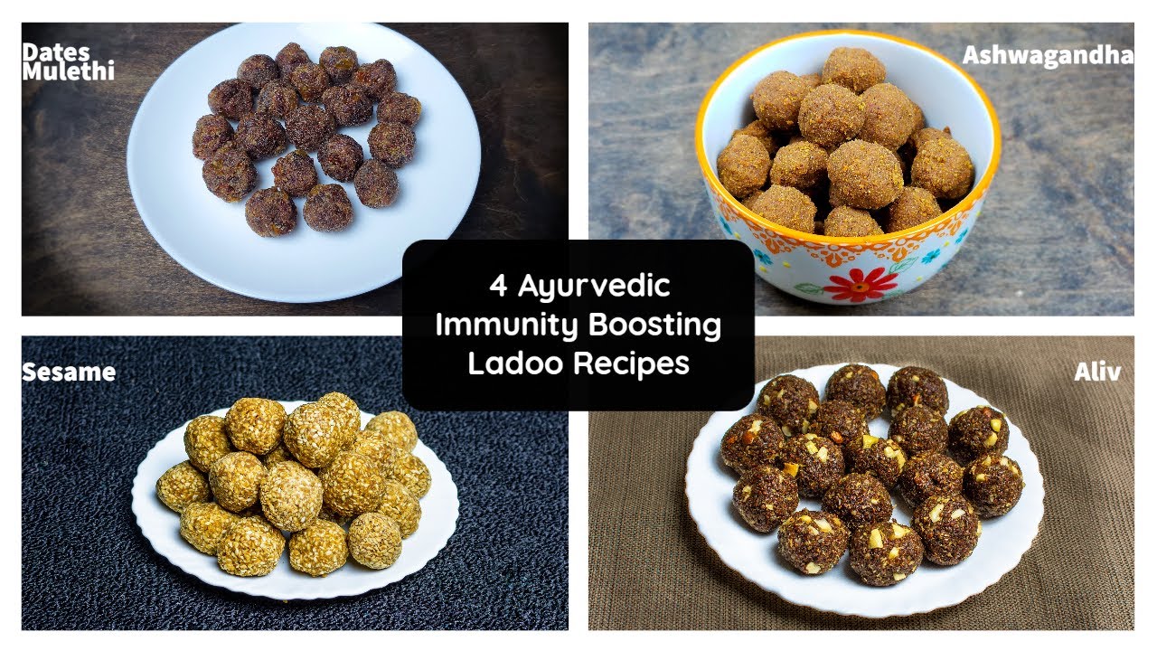 4 ayurvedic immunity boosting ladoo recipes | immunity booster foods | healthy ladoo recipes