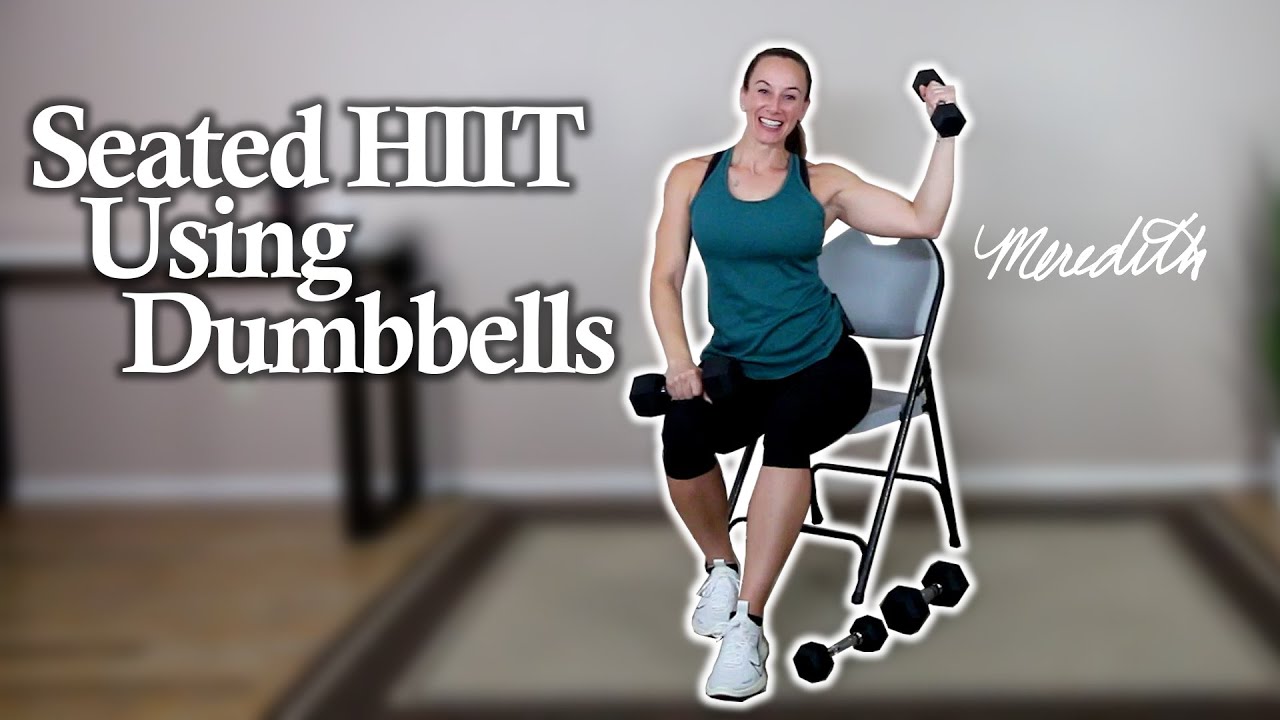 Senior Fitness Seated HIIT Workout Using Dumbbells | Intermediate Level | 20 Min