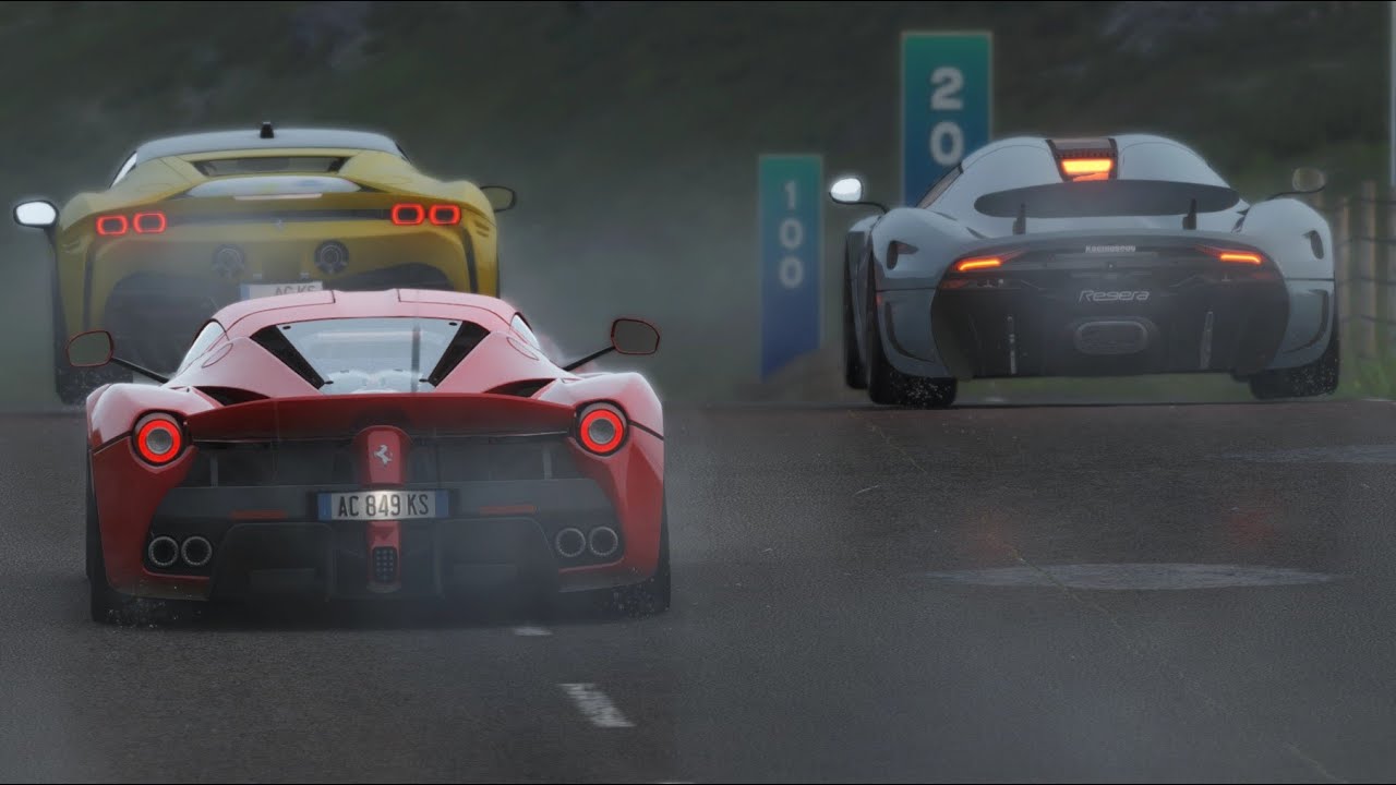 Koenigegg Regera vs Hypercars at Highlands Rain