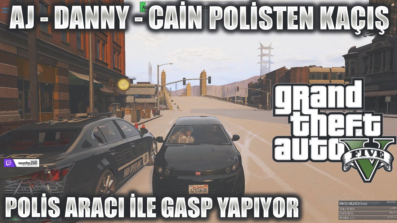 AJ - DANNY - CAİN POLİS ARACI İLE GASP YAPIYOR | EİGHTBORN RP GTA V EFSANE KAÇIŞ