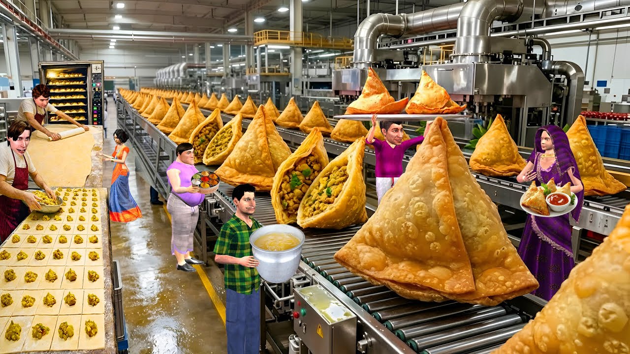 Samosa Factory Machine Tasty Samosa Making Automatic Machine Comedy Hindi Kahaniya Moral Stories