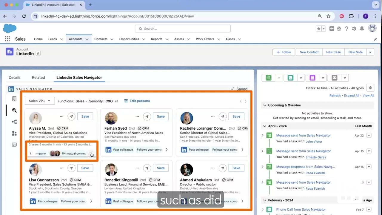 LinkedIn Sales Navigator & Salesforce CRM Integration Demo