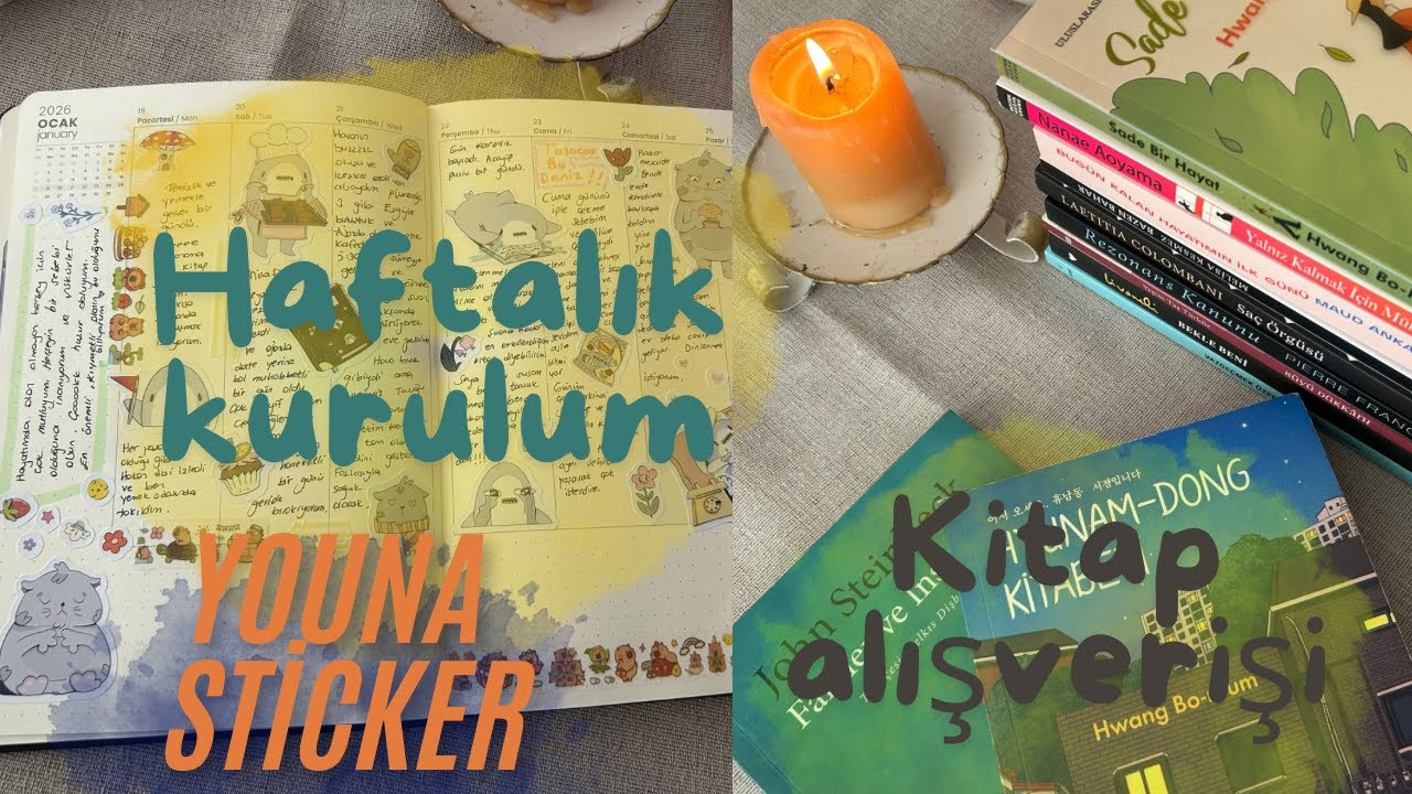 19-25 Ocak ajanda kurulumu/Youna stickerlarını kullanıyoruz / Kitap alışverişim