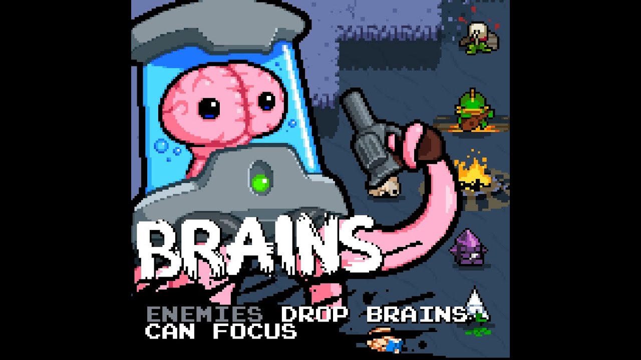 Brains Character Mod Gameplay (Dual Bolts) - Nuclear Throne