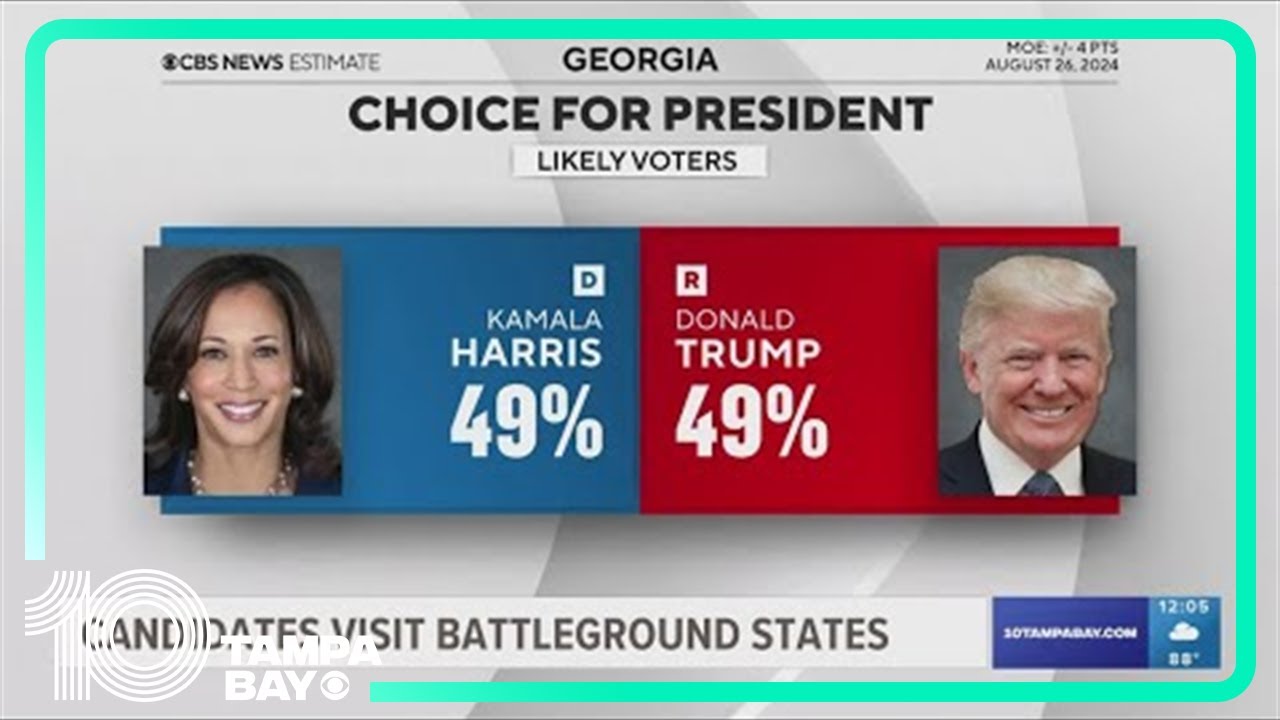 Harris and Trump visit battleground states ahead of 2024 presidential election