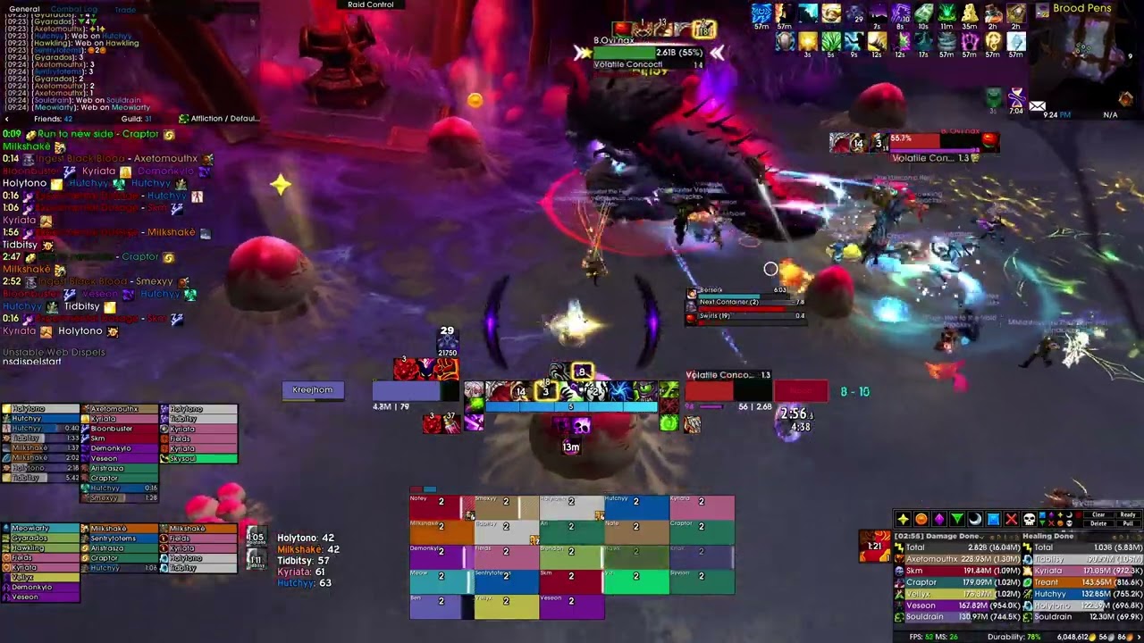 Snacks vs Heroic Broodtwister Ovi'nax (Affliction Warlock POV)