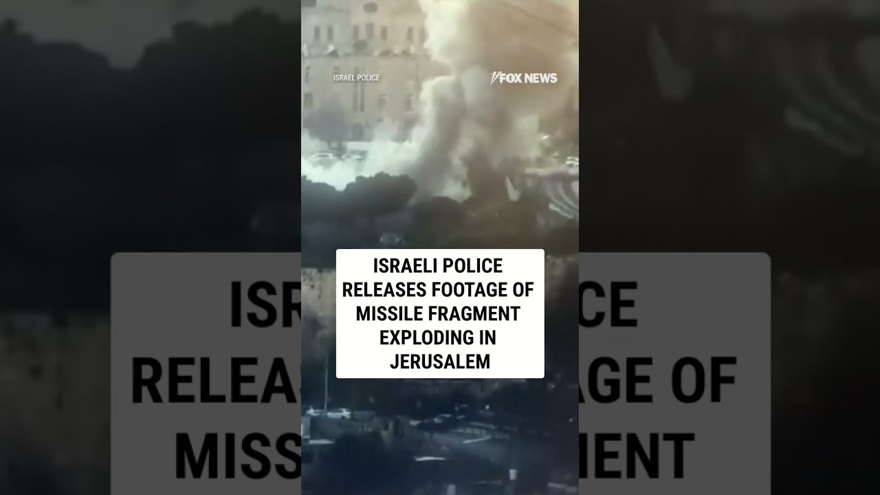 WATCH: Footage of missile fragment EXPLODING in Jerusalem #foxnews #news #shorts #israel #iran
