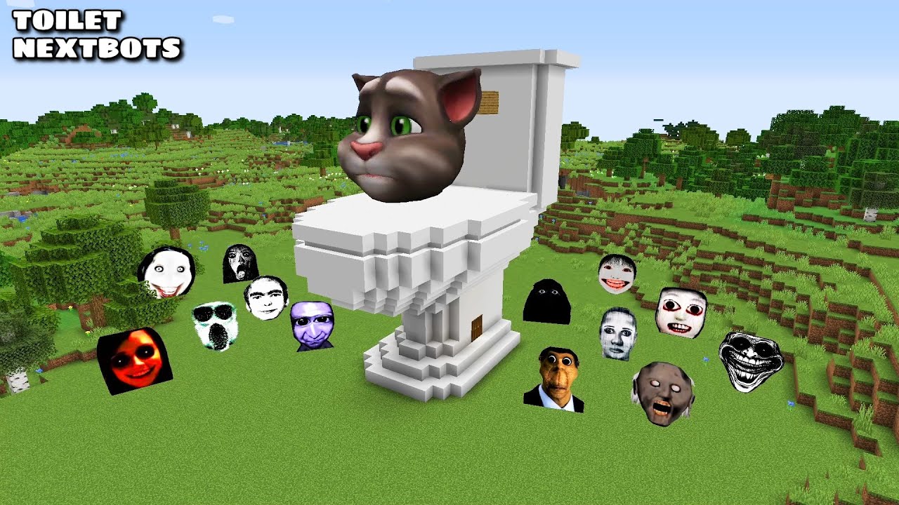 SURVIVAL TOILET HOUSE WITH 100 NEXTBOTS in Minecraft - Gameplay - Coffin Meme