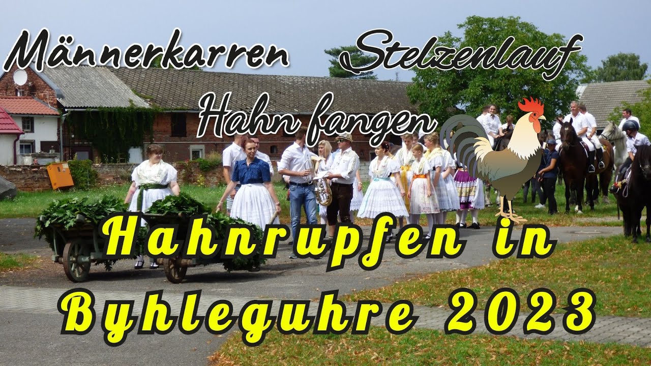 Hahnrupfen in Byhleguhre 2023 / Kranzstechen / Männerkarren u.v.m. #brauch #tradition