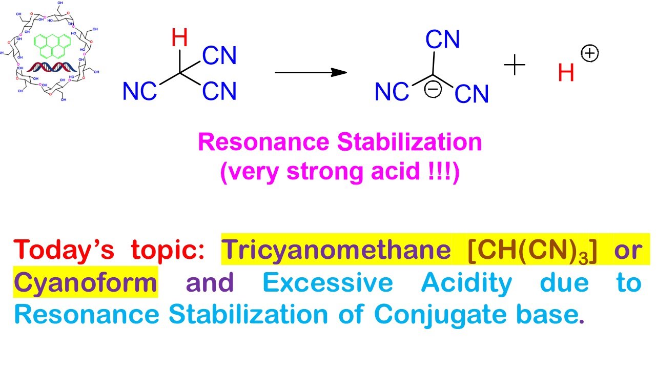 Tricyanomethane [CH(CN)3] or Cyanoform and it’s Excessive Acidity, Resonance Stabilization.