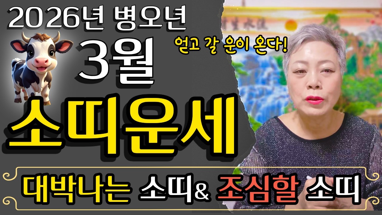 ✨2026년 병오년 3월 소띠운세✨작은 금전부터 큰 금전까지 흐름이 보여! 크게 이룰수 있는 운🌟 49년생 61년생 73년생 85년생 97년생 소띠 운세#서울점집 장안동 방울보살