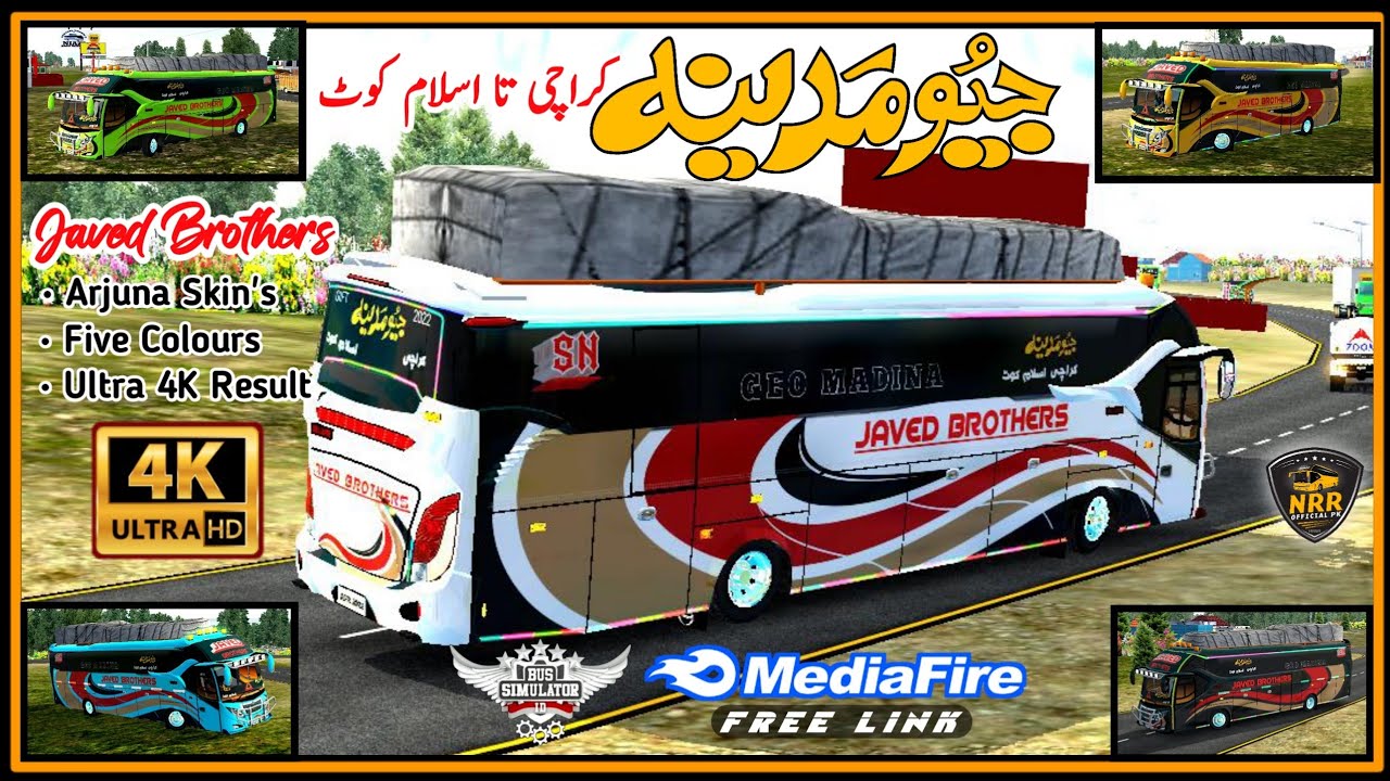 Geo Madina Javed Brothers || Bussid Liveries  || Top 5 Colours || Geo Madina || Arjuna Skins || NRR