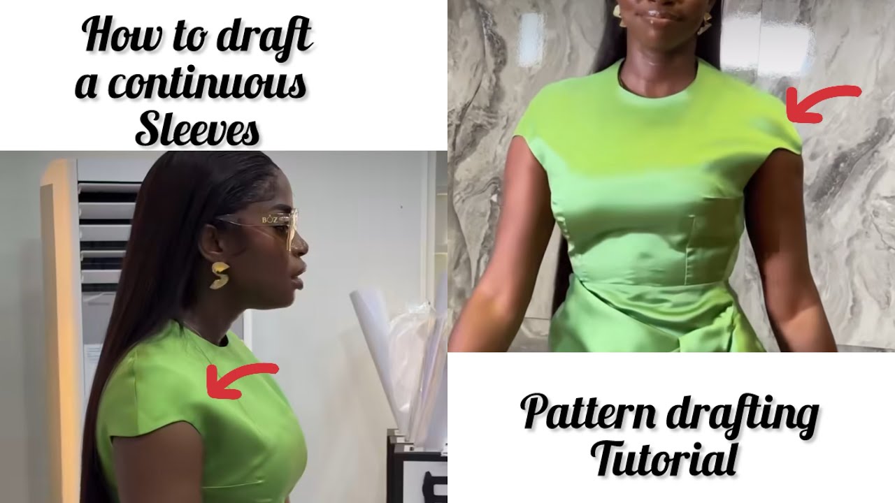 How to draft a continuous sleeves /cap sleeves /pattern drafting / beginners friendly.