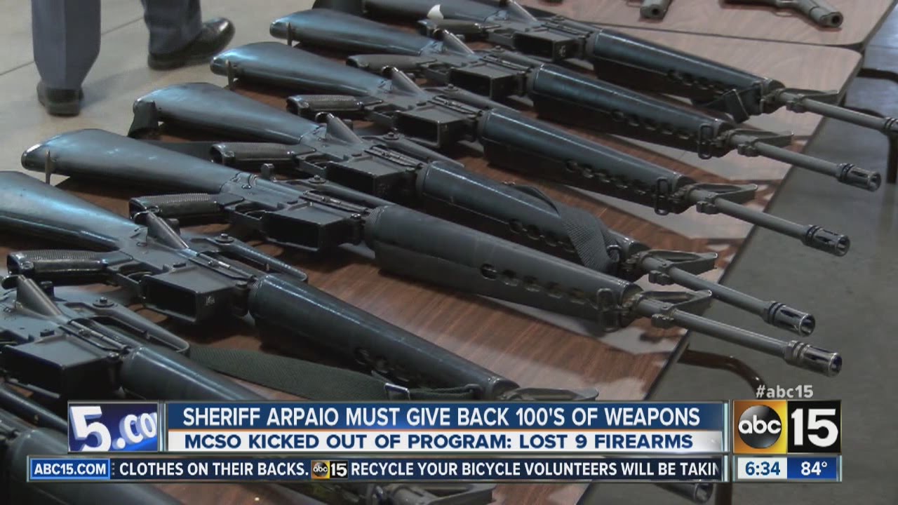 Sheriff Joe Arpaio must give back hundreds of weapons