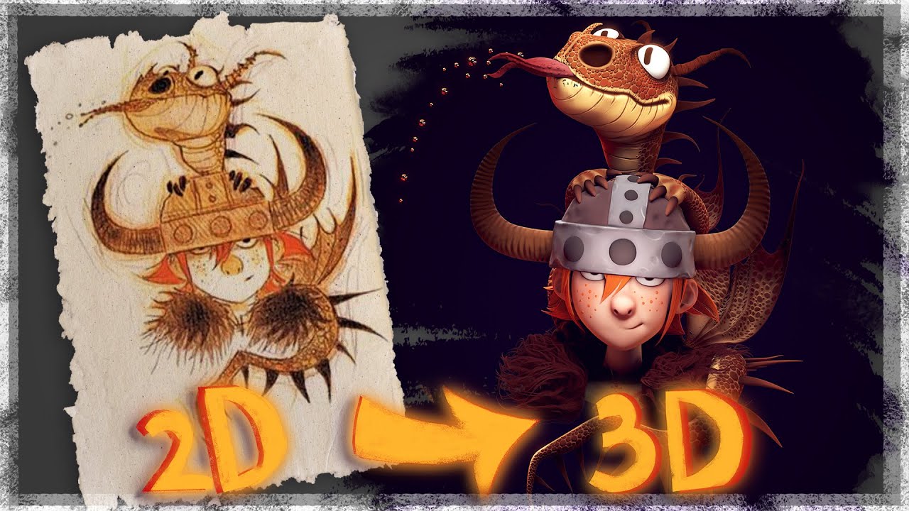 Hiccup and dragon [FROM 2D TO 3D] concept art by Nicolas Marlet