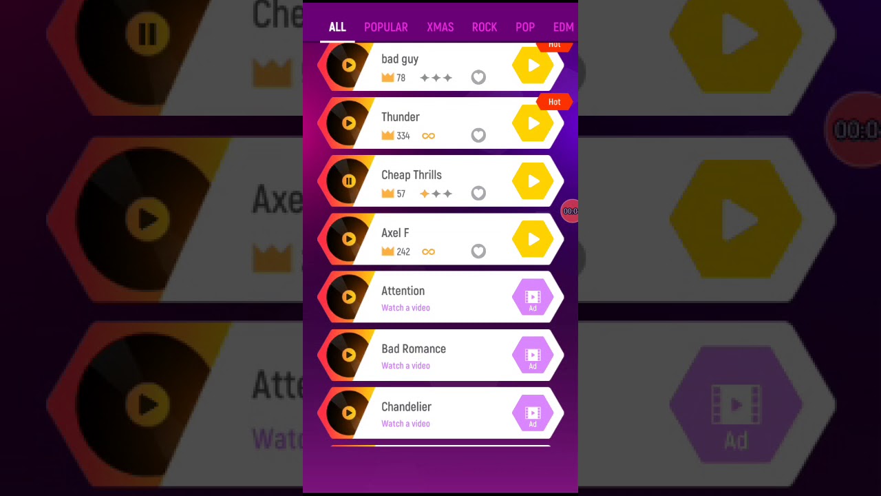 Tiles Hop mobile game gameplay