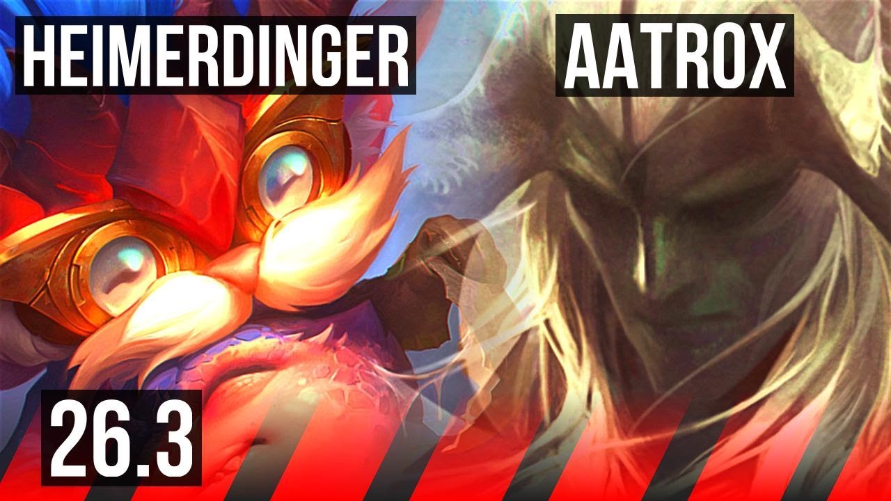 HEIMERDINGER vs AATROX (TOP) | Good KDA: 12/2/5, 4k gold comeback | KR Master | 26.3