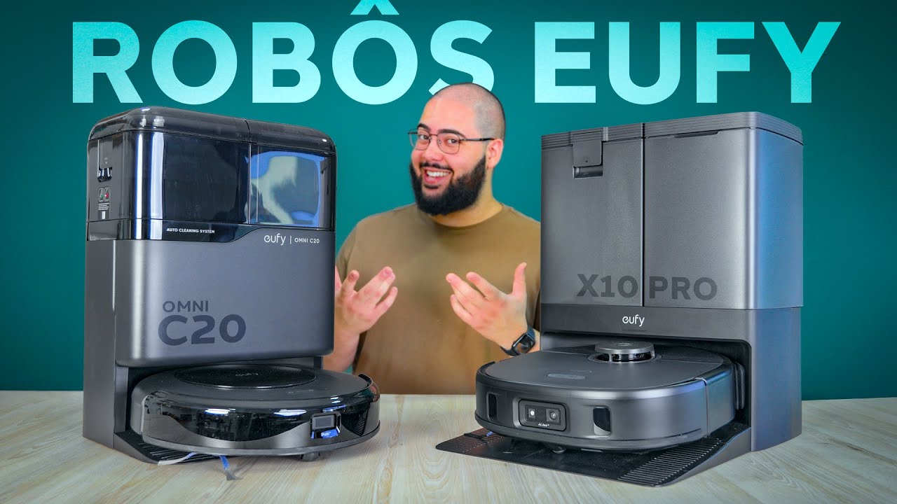 Meus Novos Robôs Aspiradores! Esfregam o Chão com 1kg de PRESSÃO! Eufy X10 Pro e C20 Omni