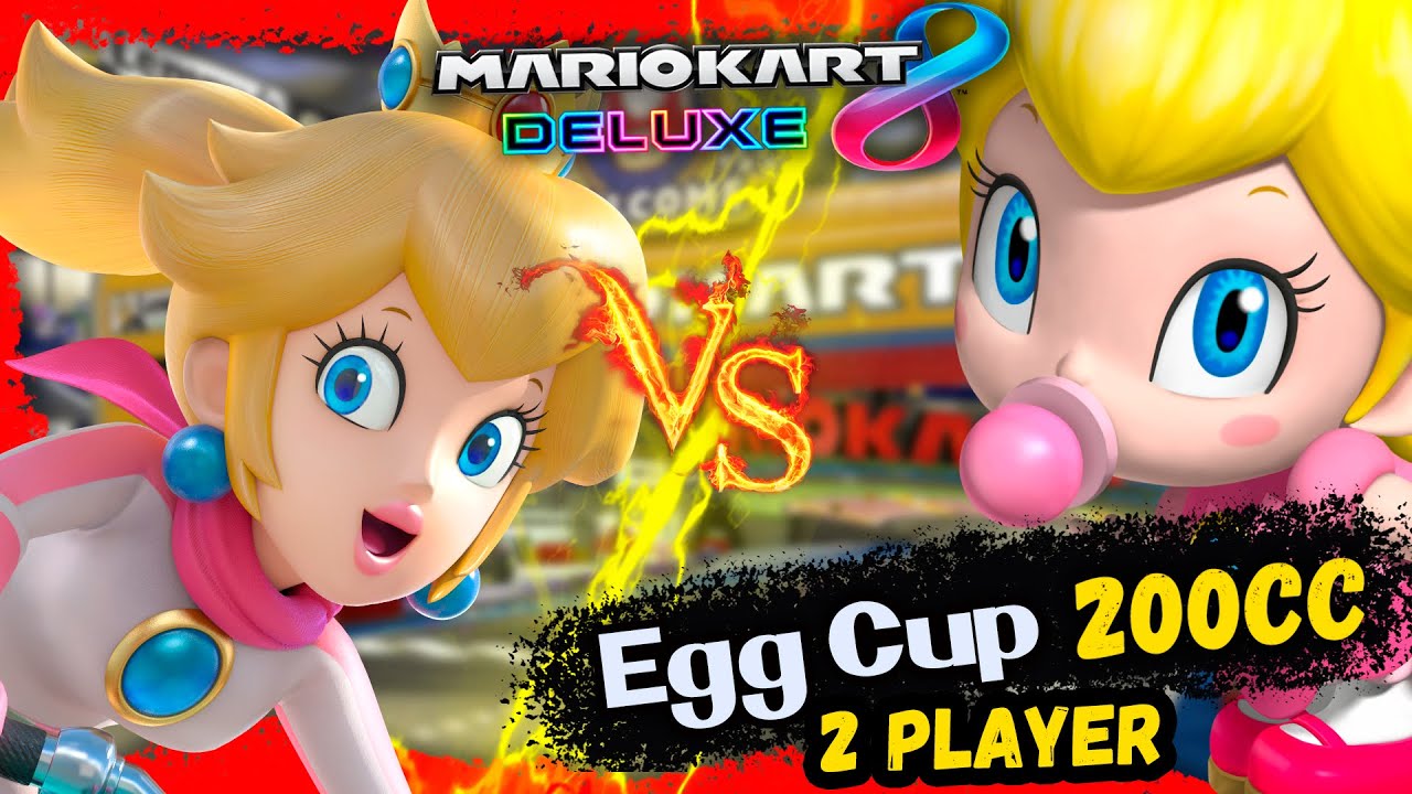 Mario Kart 8 Deluxe Multiplayer – 2 Players | Egg Cup 200cc (Baby Peach vs Peach) 2021