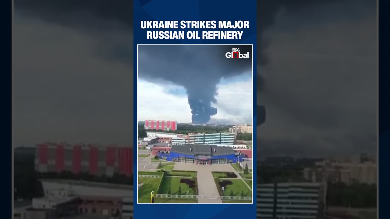 Ukraine Drone Attack Sets Russia's Yaroslavl Oil Refinery on Fire After Massive Strike | #shorts