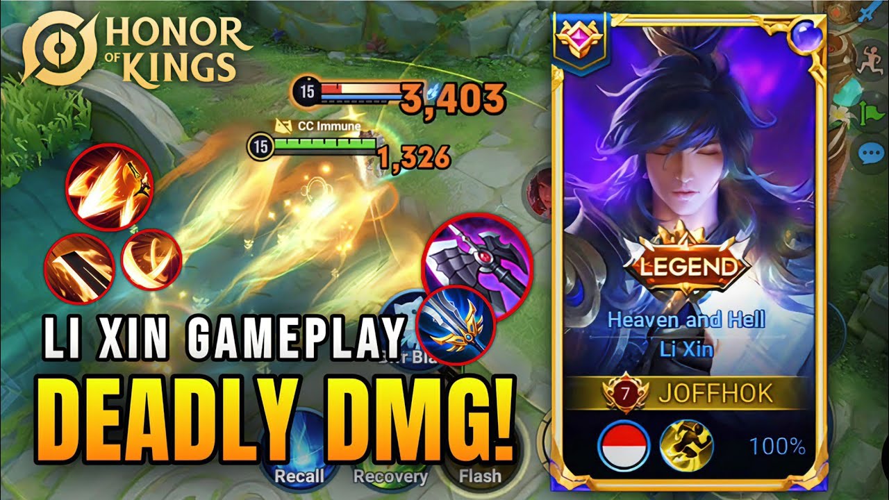Ли Синь на 100% переигрывает короля! Безумная механика и урон | Honor Of Kings #hokgameplay