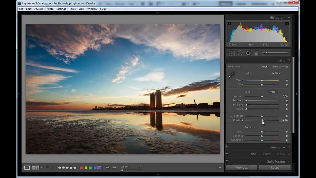Procesado de ejemplo con Lightroom y Photoshop: Torres y reflejo