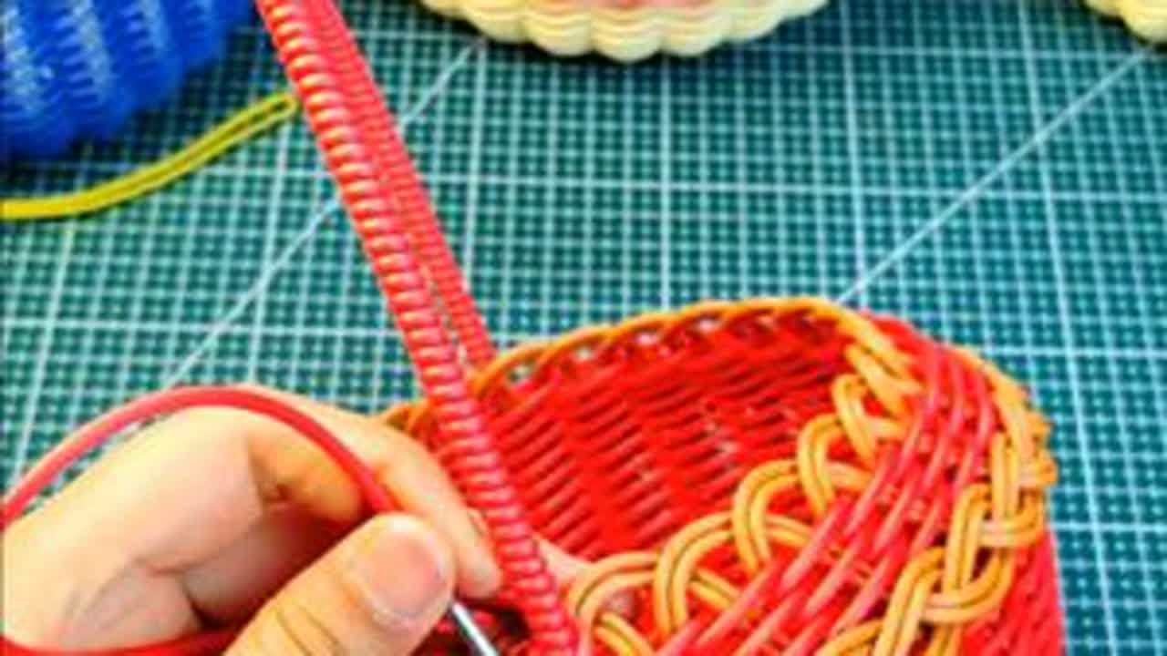 小花篮完整教程#我的手工作品 #爱生活爱编织 #手工编织零基础教学 #手工diy #非遗文化