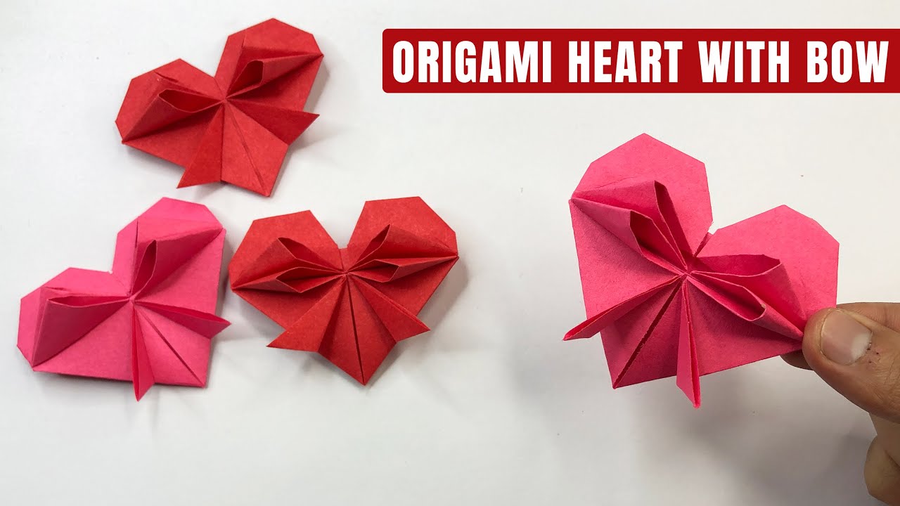 How to Make an Origami Heart with Bow ❤️ Valentine’s Gift Idea