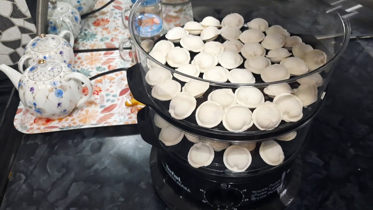 Варим пельмени в пароварке Tefal