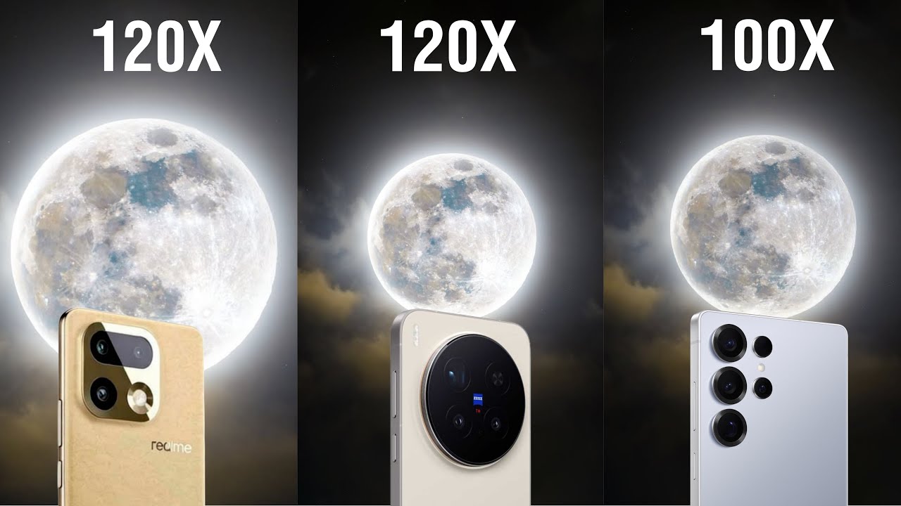 Сравнение показателей Live Zoom у Realme 16 Pro Plus 5G, Vivo X300 Pro и Samsung Galaxy S25 Ultra.