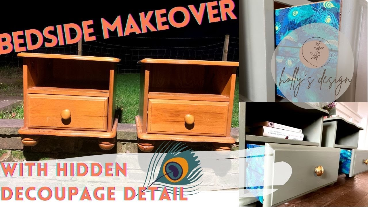 Pine Bedsides: #decoupage #upcycle