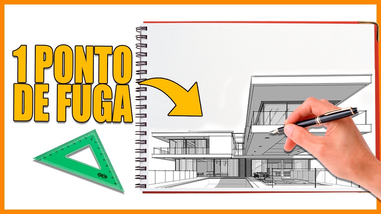 tutorial como desenhar cenas internas com 1 ponto de fuga de maneira fácil