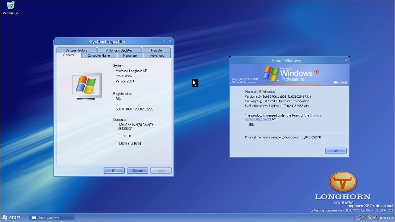 Windows Longhorn Build 3706