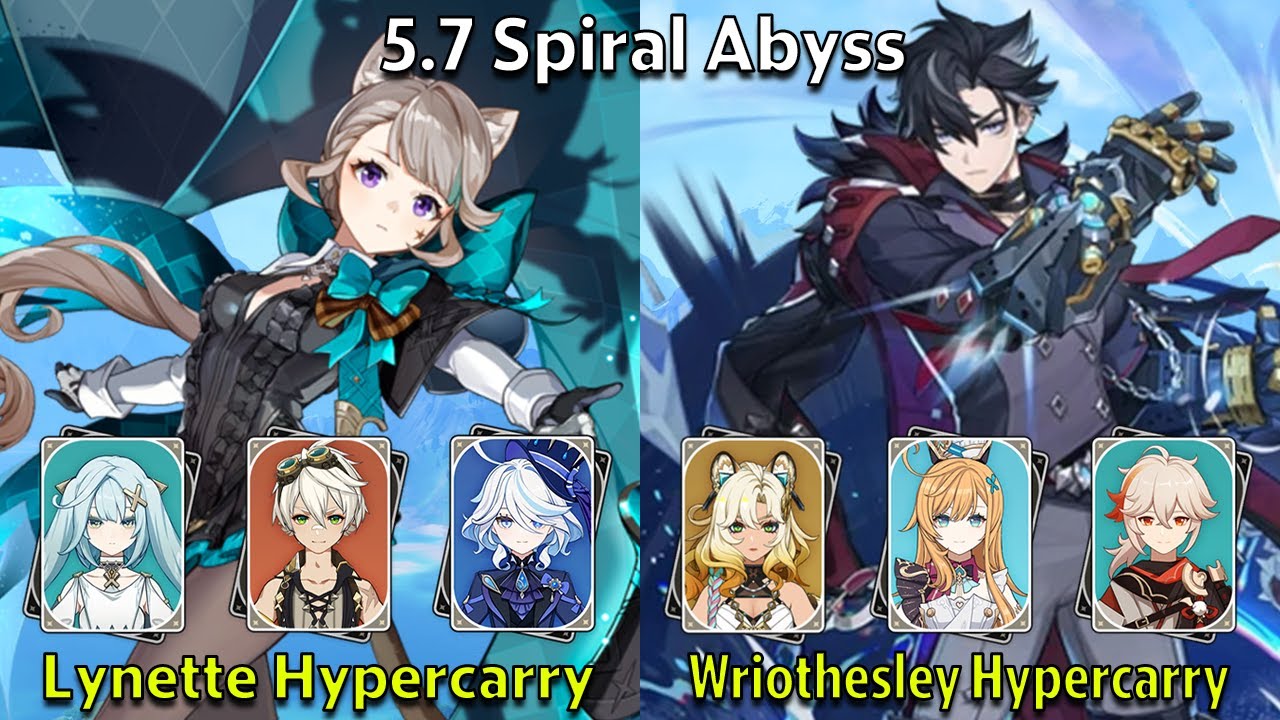 C6 Lynette Hypercarry & C0 Wriothesley Hypercarry - Genshin Impact 5.7 Spiral Abyss Full Clear